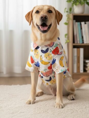 Fruity Fun Premium Cotton Dog Shirt with Velcro Closure