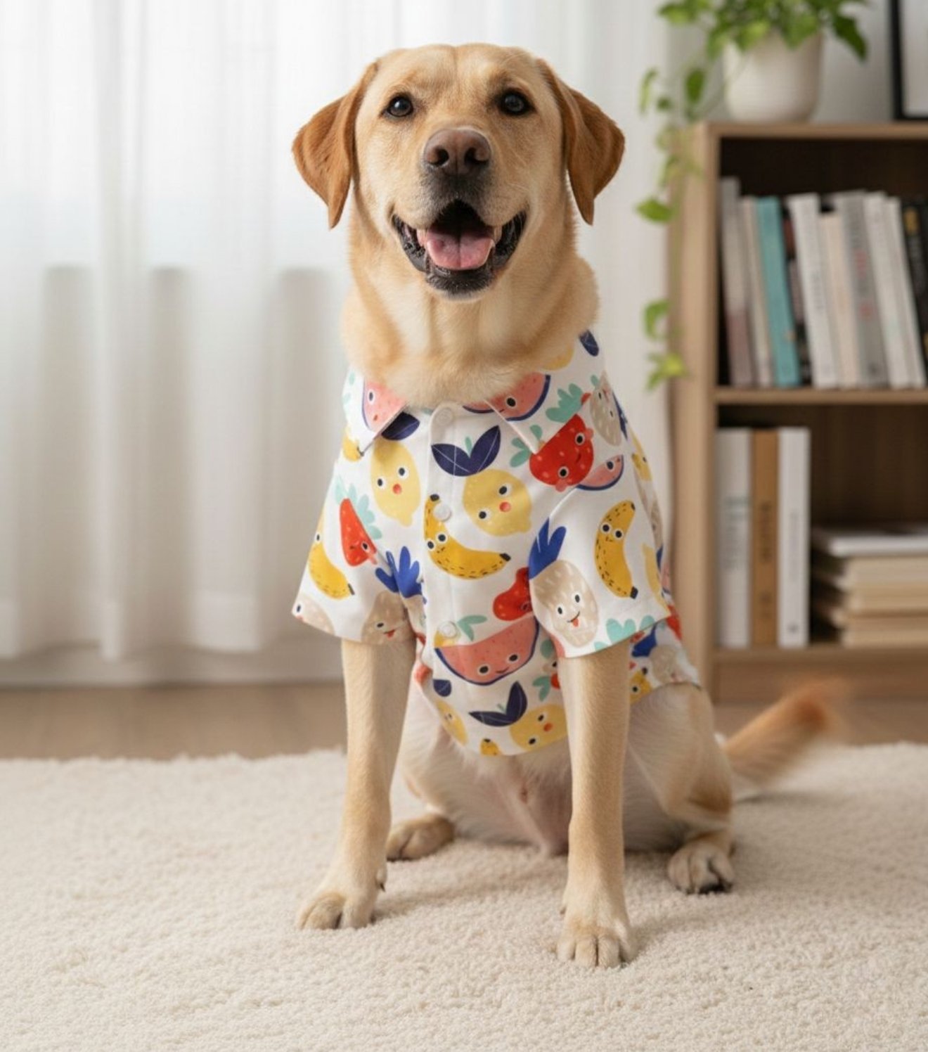 Fruity Fun Premium Cotton Dog Shirt with Velcro Closure