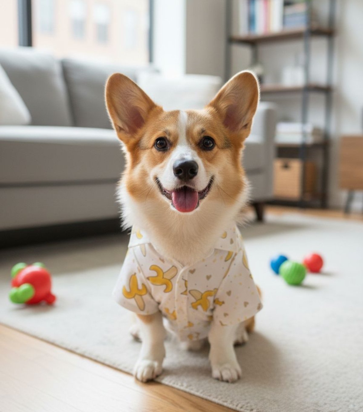Banana Print Premium Cotton Dog Shirt | Breathable Summer Pet Apparel